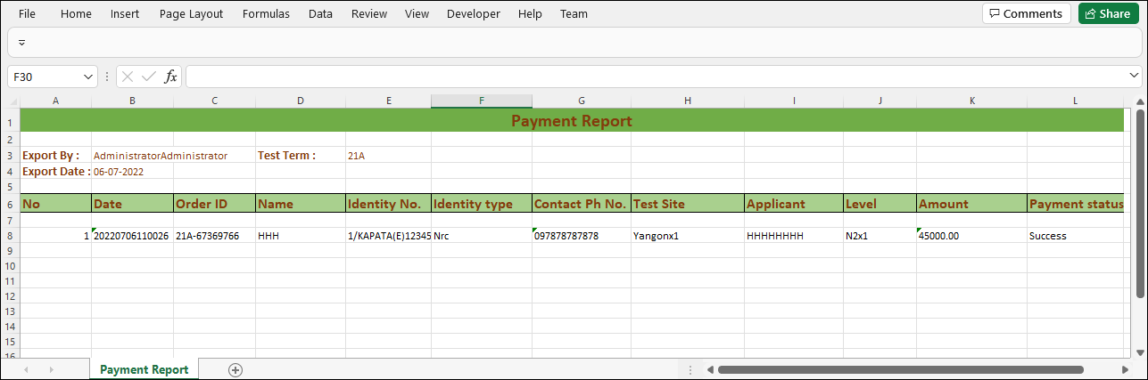 am byinvoiceno excel payment