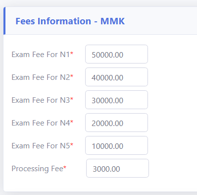 testTerm fees